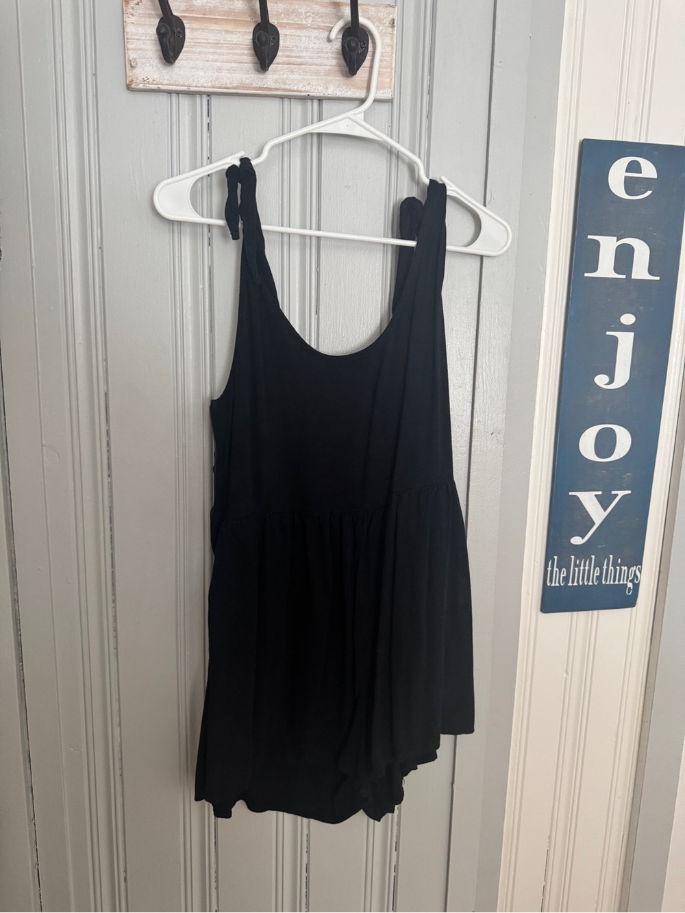 Black Sleeveless Tiered Romper